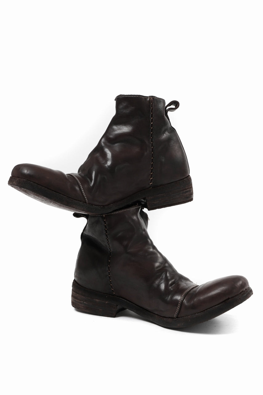 incarnation exclusive WRAP FRONT ZIP BOOTS MIDDLE / HORSE PIECE DYED (DARK BROWN)