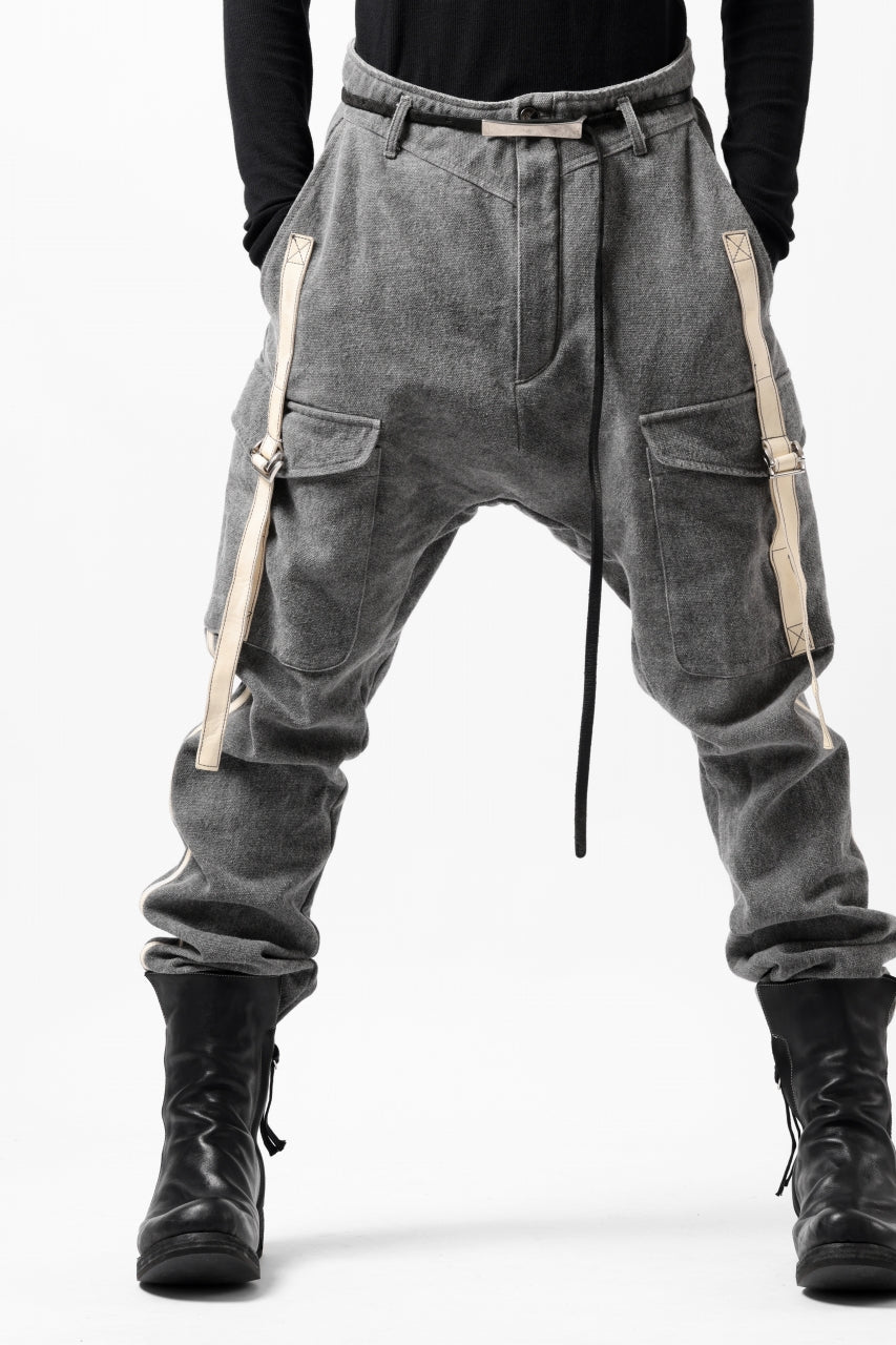 incarnation DROPCROTCH ARMY PANTS MP-1S / CANVAS + HORSE LEATHER (GREY)