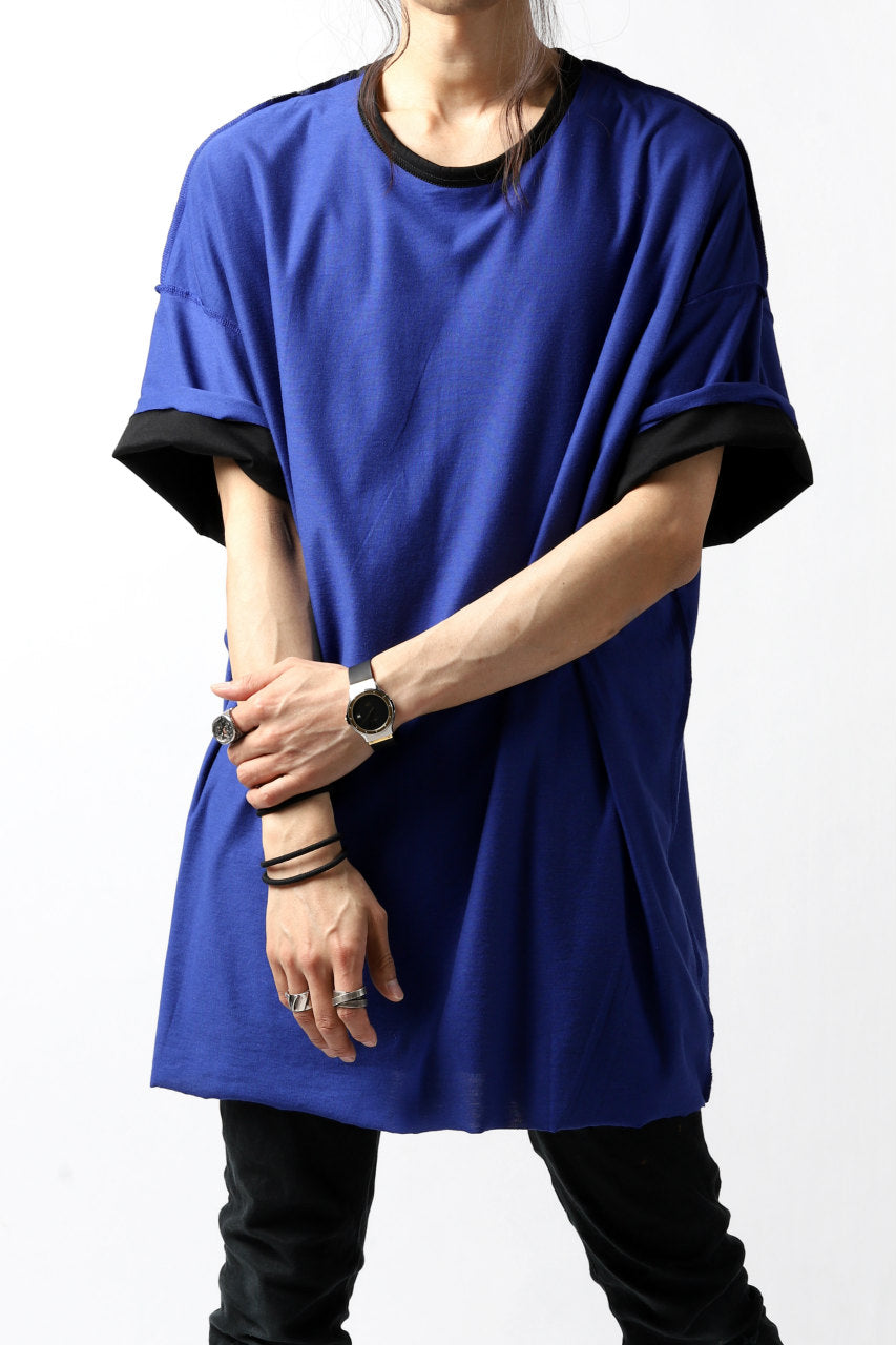 A.F ARTEFACT exclusive OVER SIZED LAYERED TEE (BLACK x NAVY)