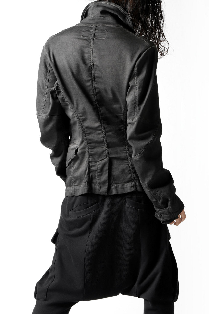 RUNDHOLZ DIP COVERED FRONT MILITARY JACKET (CARBON DYED)