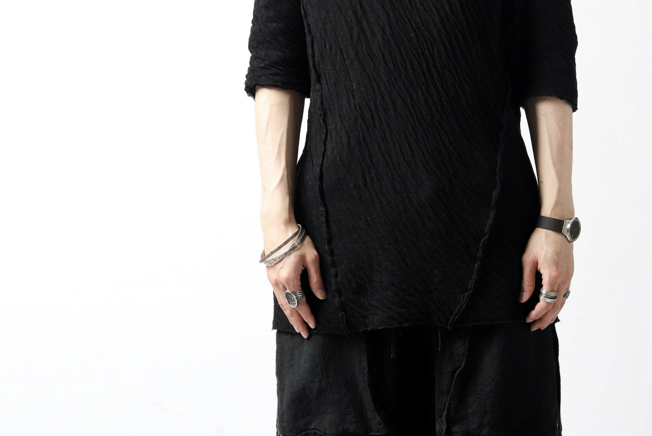 A.F ARTEFACT OUT SEAM H/S T-SHIRT / DOUBLEFACE JERSEY (BLACK x BLACK)