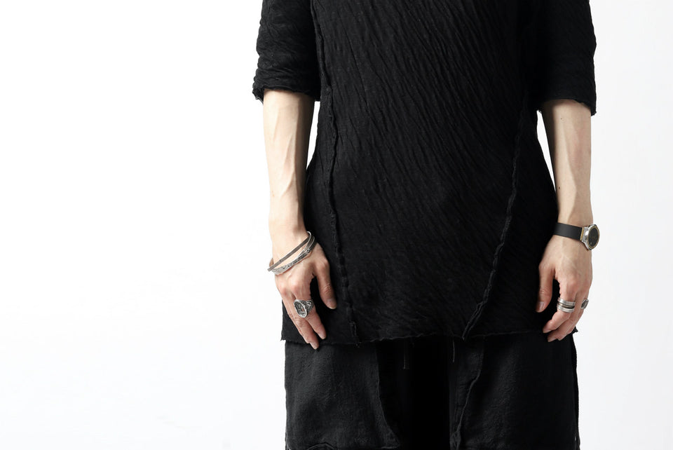 画像をギャラリービューアに読み込む, A.F ARTEFACT OUT SEAM H/S T-SHIRT / DOUBLEFACE JERSEY (BLACK x BLACK)