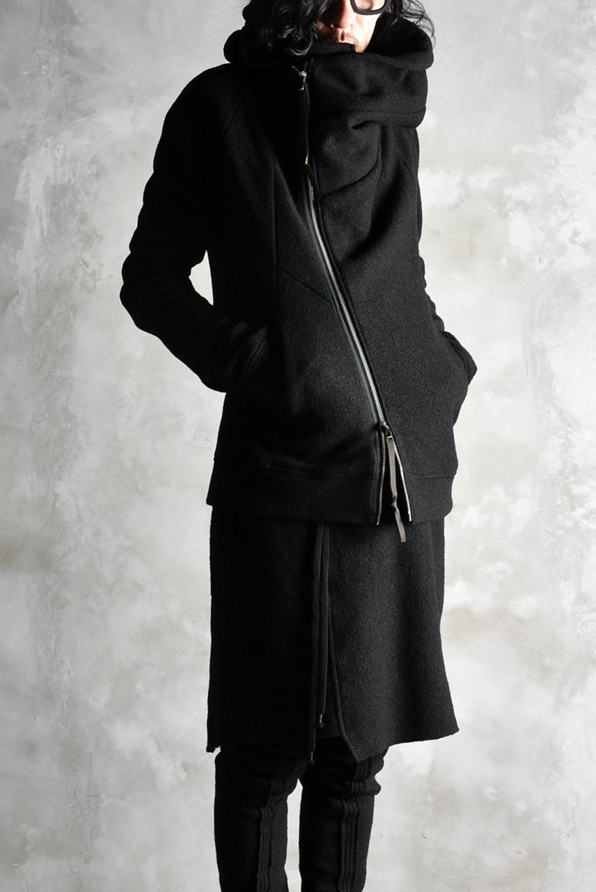 画像をギャラリービューアに読み込む, N/07 Wrap Hooded Jacket / Woolring Fleece (BLACK)