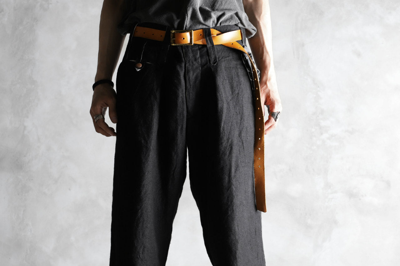 daska "d-55" wide pants / linen plain weave (BLACK)