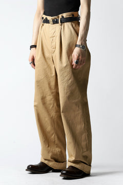 画像をギャラリービューアに読み込む, KLASICA GRIOTTE 2 TUCKED WIDE TROUSERS / CHINO CLOTH (BEIGE)