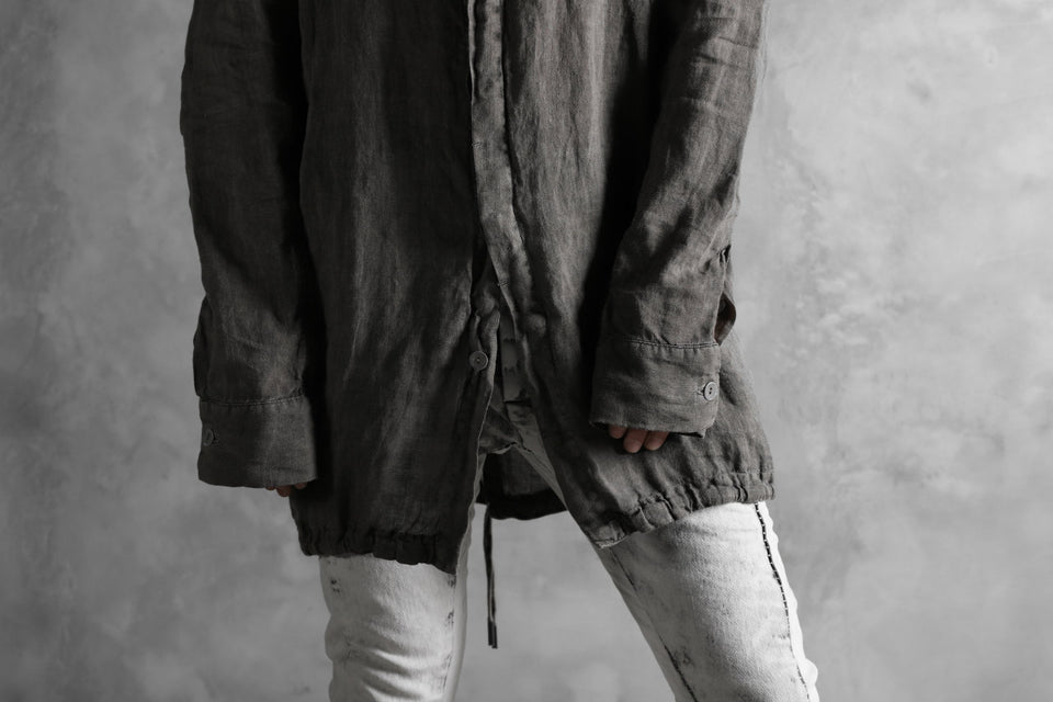 Load image into Gallery viewer, masnada HOODED SHIRT COAT / LINO TINTA IN CAPO (ROCK)