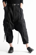 Load image into Gallery viewer, A.F ARTEFACT MILITARY SAROUEL WIDE PANTS / ZIP DOUBLE STRUCTURE (BLACK)