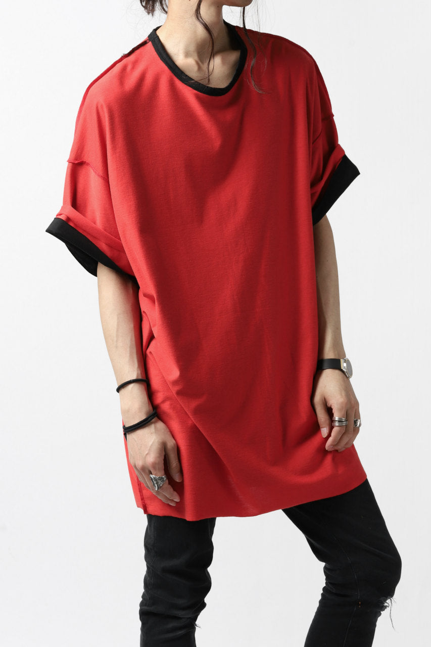A.F ARTEFACT exclusive OVER SIZED LAYERED TEE (BLACK xRED)