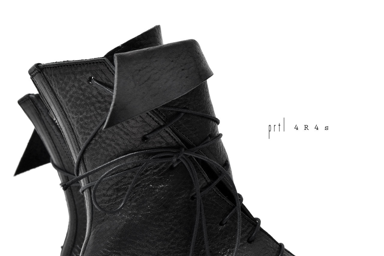 prtl x 4R4s exclusive Twisted Lace Boots / Waxy Steer "No4-2" (BLACK)