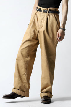 画像をギャラリービューアに読み込む, KLASICA GRIOTTE 2 TUCKED WIDE TROUSERS / CHINO CLOTH (BEIGE)