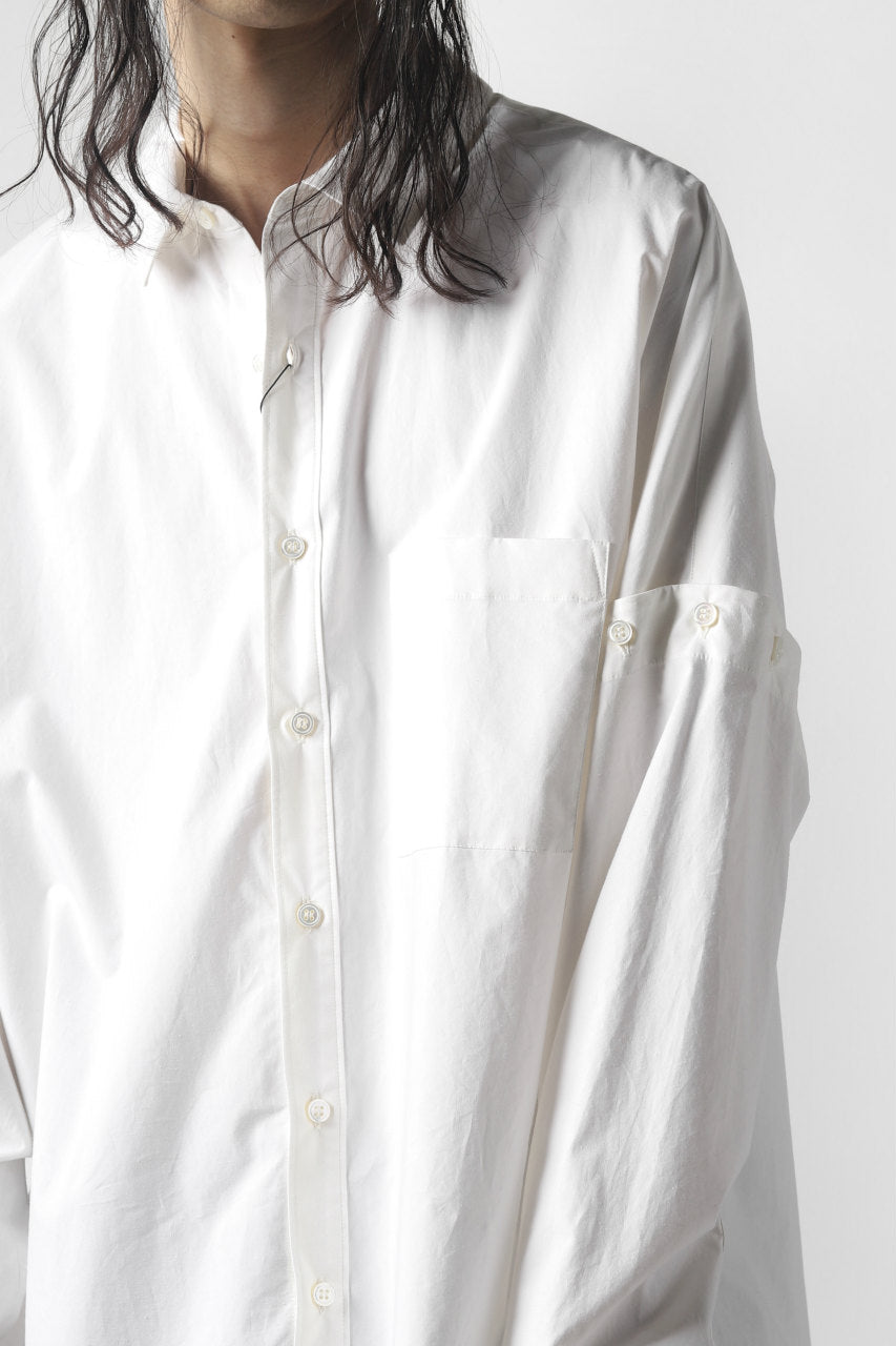 画像をギャラリービューアに読み込む, KAZUYUKI KUMAGAI Paneled Shirt Detachable-Detail / Typewriter C/Silk (WHITE)