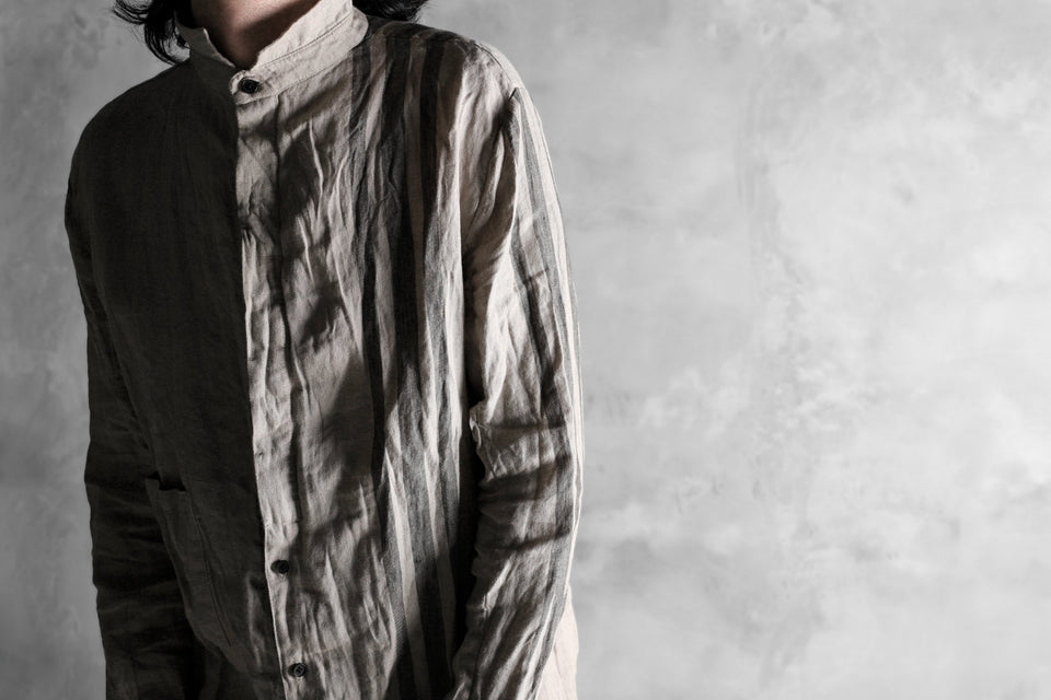 Load image into Gallery viewer, Aleksandr Manamis DARK SAND STRIPE LONG SHIRT