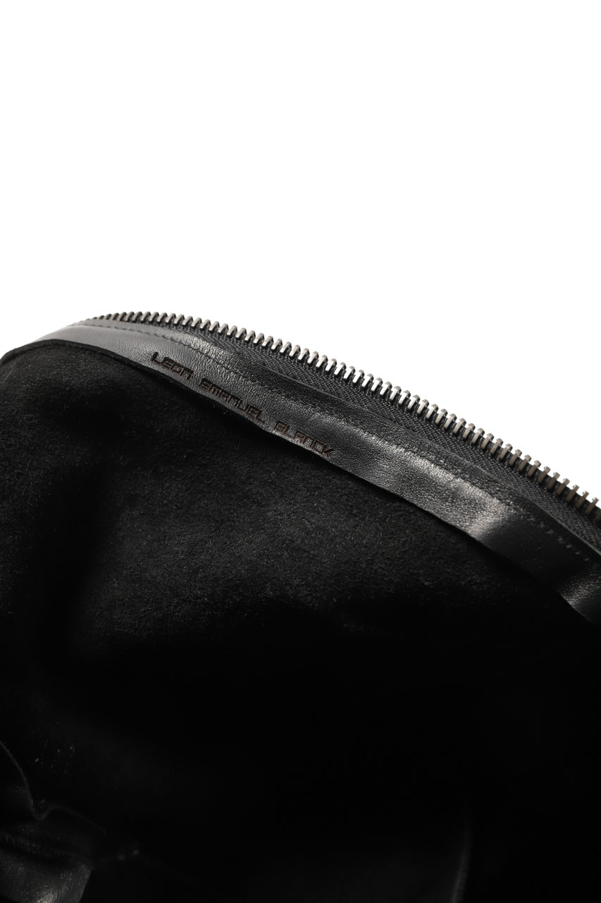 LEON EMANUEL BLANCK exclusive DISTORTION SMALL WEEKENDER BAG / GUIDI OILED HORSE LEATHER (BLACK)
