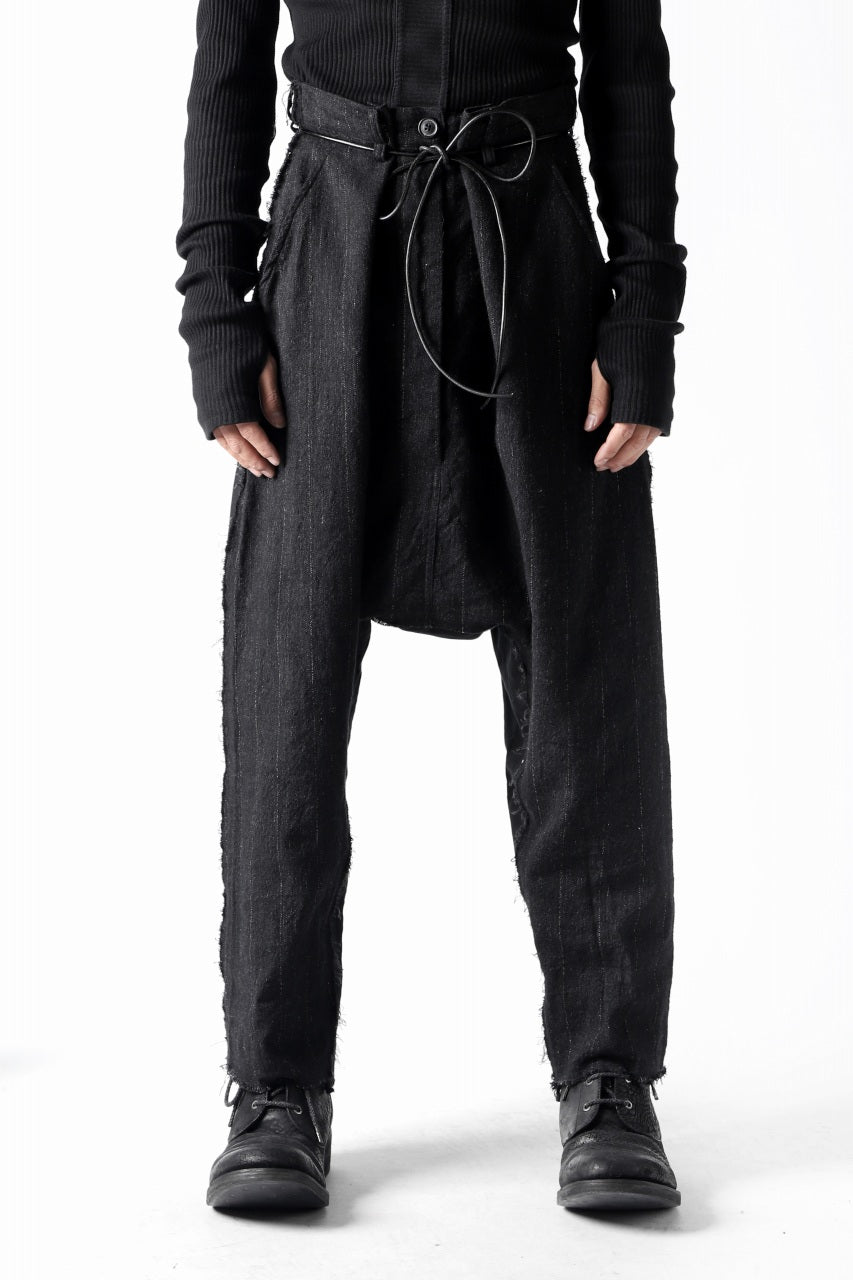 RUNDHOLZ STRIPE SARROUEL TROUSERS / switching fablic (ANTHRACITE)
