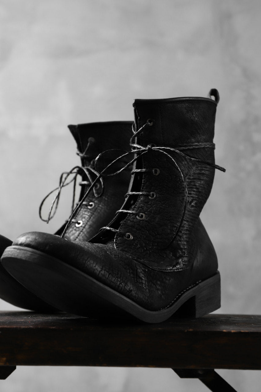 ierib LOGGER lace up boots / horse butt leather (BLACK)