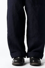 画像をギャラリービューアに読み込む, sus-sous wide trousers MK-1 / C65L35 stripe twill (INDIGO CHARCOAL)