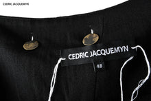 画像をギャラリービューアに読み込む, CEDRIC JACQUEMYN TWISTED PLEAT PANTS WITH SUSPENDERS (BLACK)