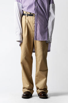 画像をギャラリービューアに読み込む, KLASICA GRIOTTE 2 TUCKED WIDE TROUSERS / CHINO CLOTH (BEIGE)