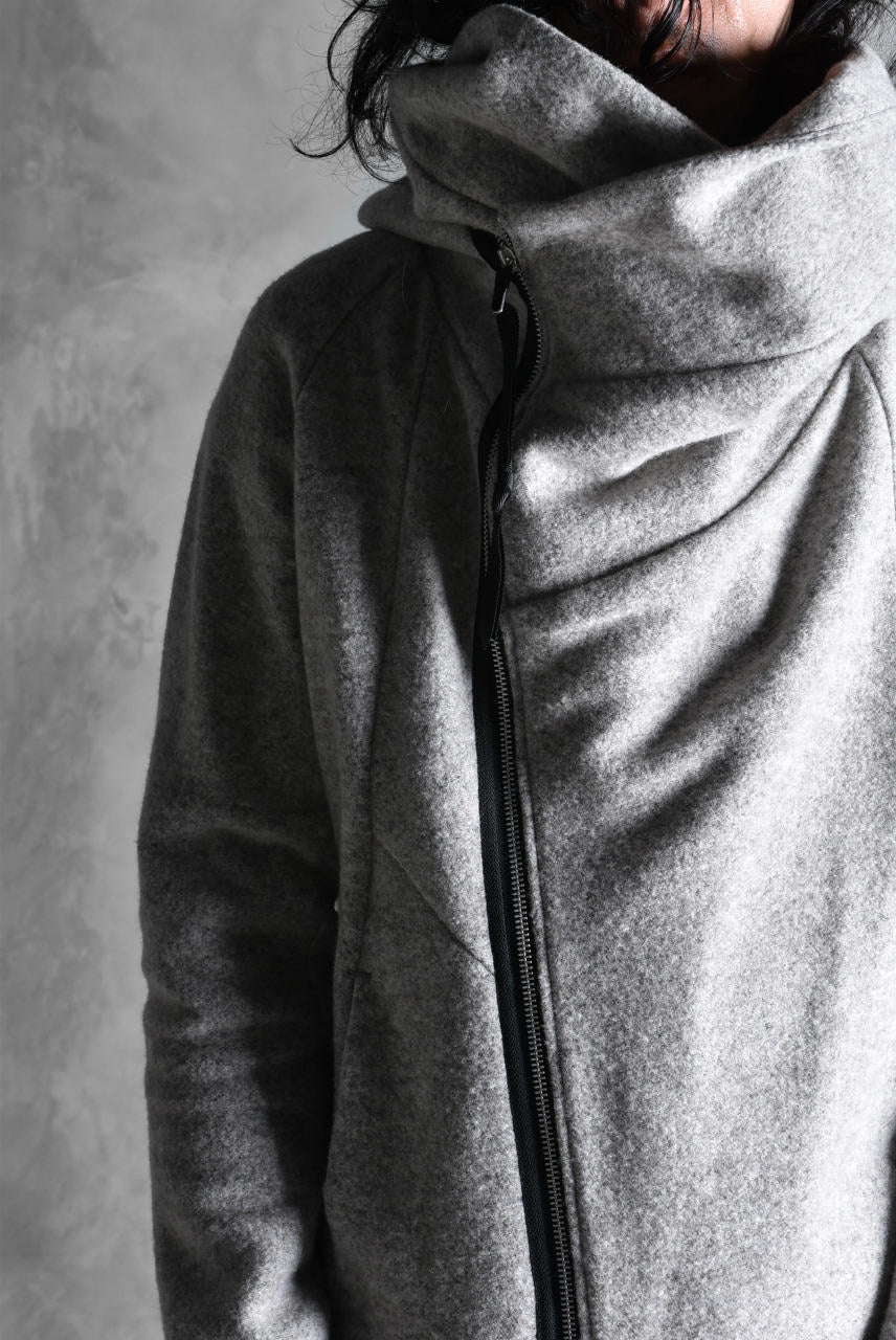 N/07 Wrap Hooded Jacket / Woolring Fleece (MELANGE GREY)