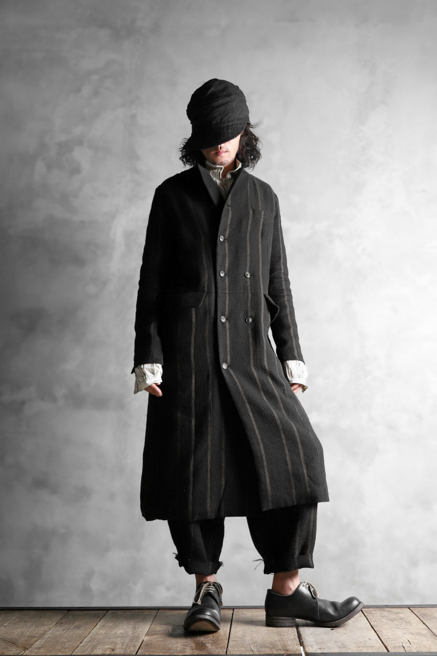 Load image into Gallery viewer, Aleksandr Manamis Double Breasted Stripe Coat