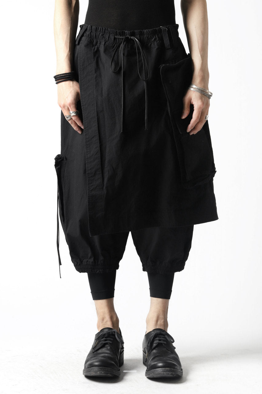 A.F ARTEFACT WRAP SKIRT COMBI MILITARY SHORTS / BLEND WOVEN (BLACK)