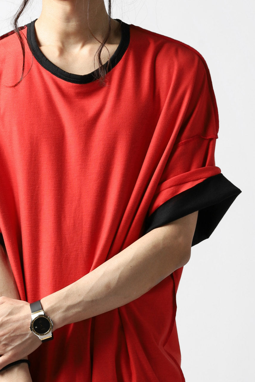 A.F ARTEFACT exclusive OVER SIZED LAYERED TEE (BLACK xRED)