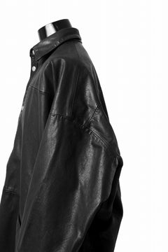 Load image into Gallery viewer, A.F ARTEFACT LEATHER COCOON SHIRT JACKET / GOAT SKIN (BLACK)