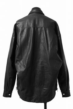 Load image into Gallery viewer, A.F ARTEFACT LEATHER COCOON SHIRT JACKET / GOAT SKIN (BLACK)