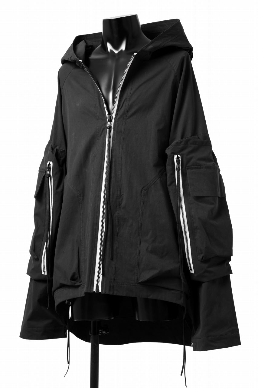Load image into Gallery viewer, A.F ARTEFACT exclusive BIG POCKET HOODIE ZIP BLOUSON (BLACK x WHITE)