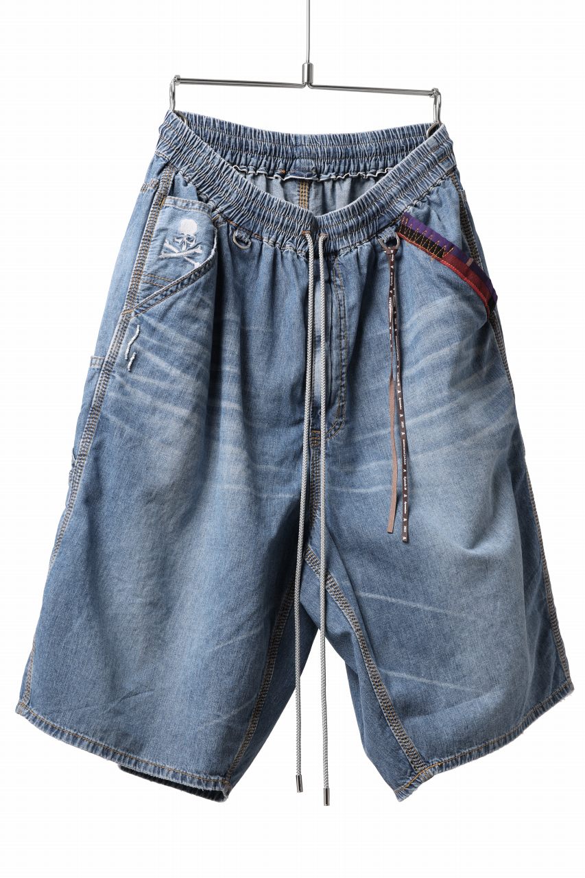 mastermind JAPAN LIGHT OZ SELVEDGE DENIM WORK SHORTS / SPECIAL WATER REPELLENT (INDIGO)