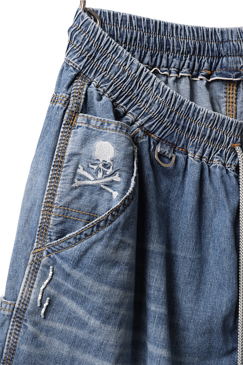 mastermind JAPAN LIGHT OZ SELVEDGE DENIM WORK SHORTS / SPECIAL WATER REPELLENT (INDIGO)