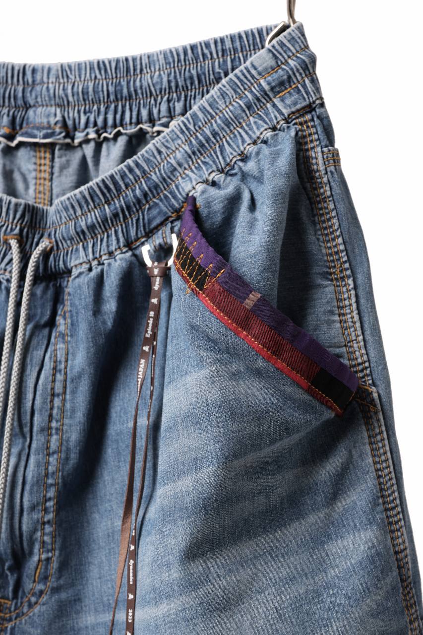 mastermind JAPAN LIGHT OZ SELVEDGE DENIM WORK SHORTS / SPECIAL WATER REPELLENT (INDIGO)