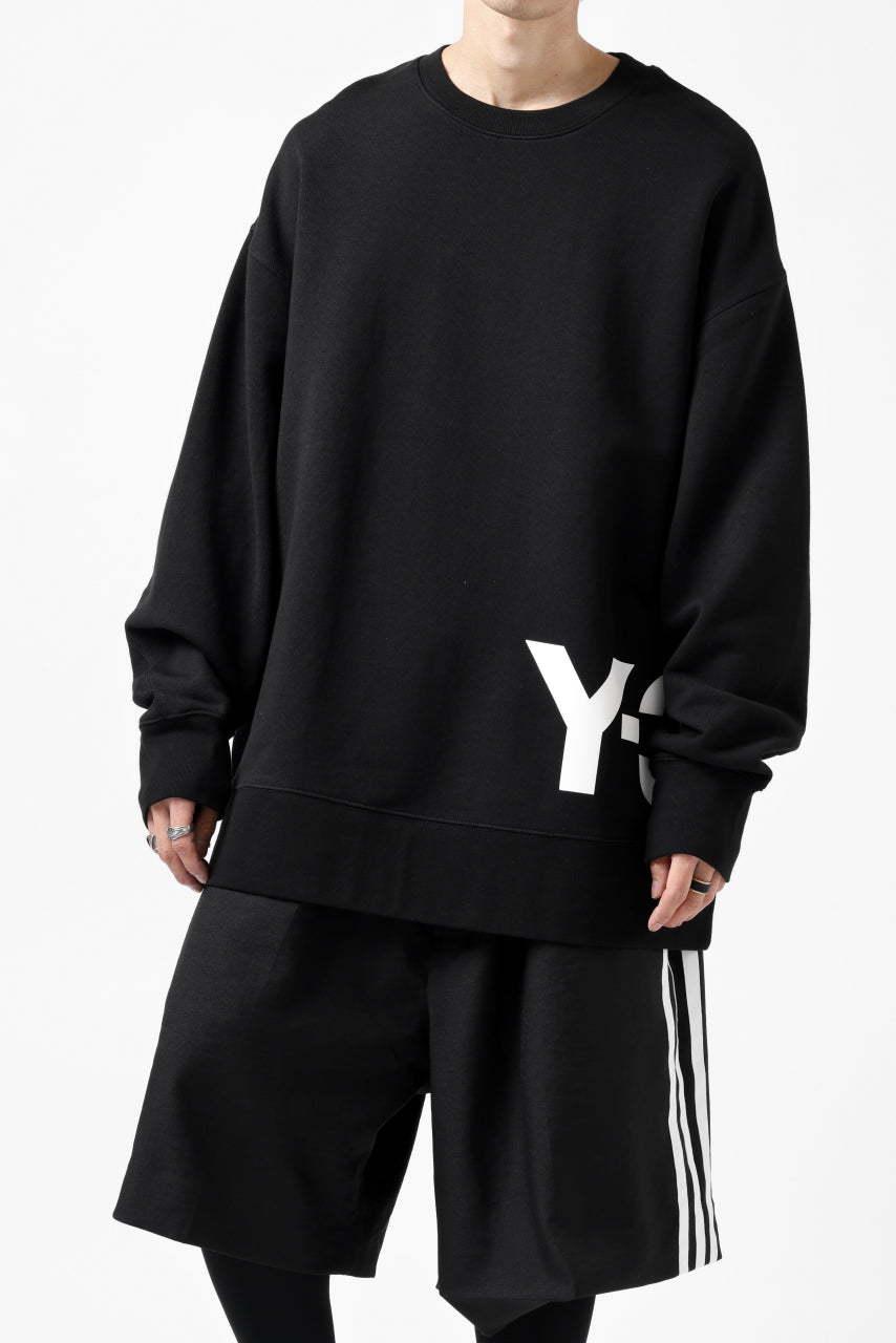 Y-3 Yohji Yamamoto BIG LOGO SWEAT TOP / FRENCH TERRY (BLACK)