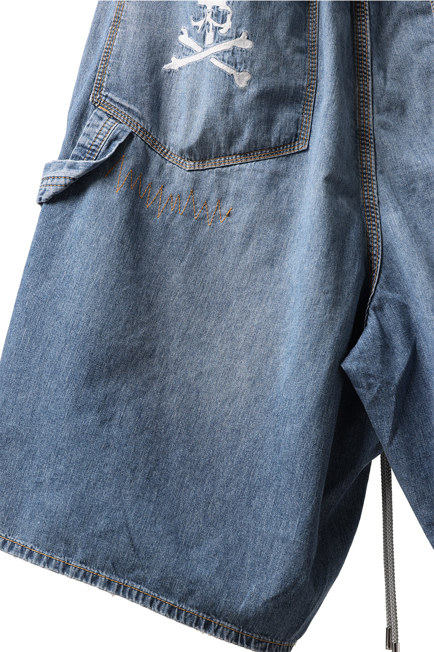 mastermind JAPAN LIGHT OZ SELVEDGE DENIM WORK SHORTS / SPECIAL WATER REPELLENT (INDIGO)