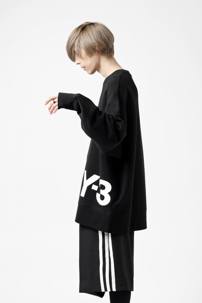 Y-3 Yohji Yamamoto BIG LOGO SWEAT TOP / FRENCH TERRY (BLACK)