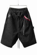 mastermind JAPAN LIGHT OZ SELVEDGE DENIM WORK SHORTS / SPECIAL WATER REPELLENT (BLACK)