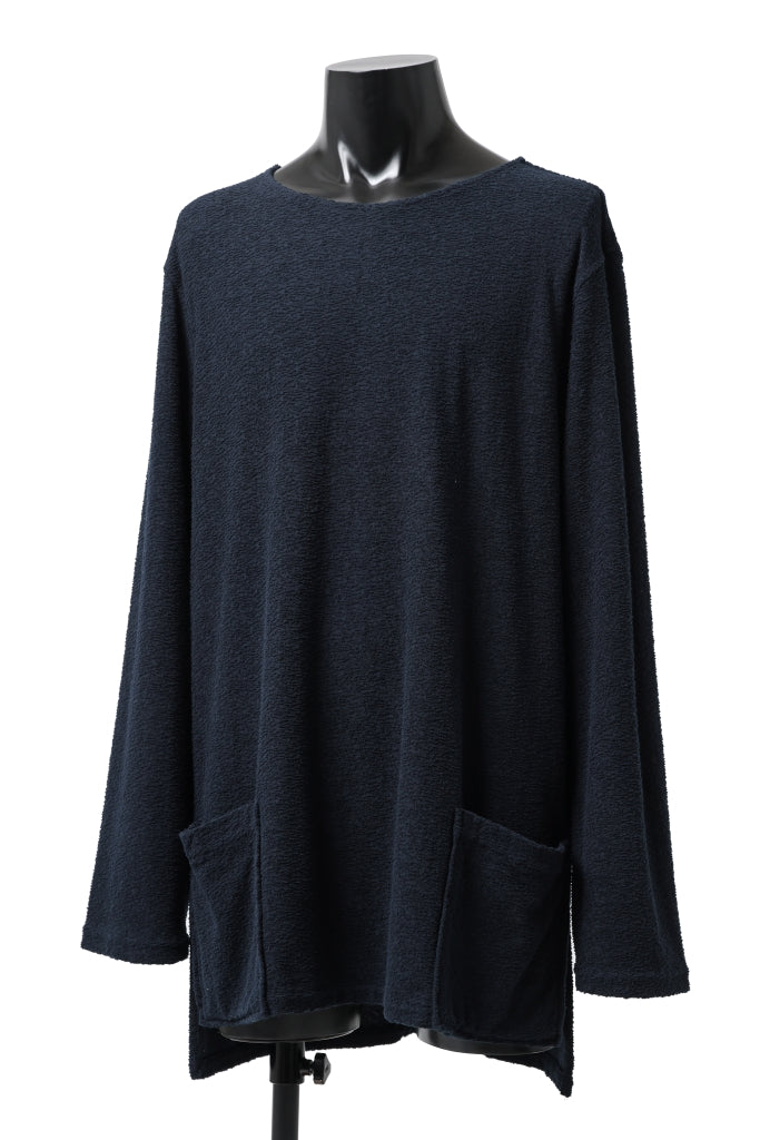 ISAMU KATAYAMA BACKLASH LONG SLEEVE CUT & SEWN / RANDOM PILE FABRIC (NAVY)