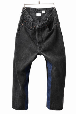 CHANGES VINTAGE REMAKE REGULAR FIT DENIM JOINT PANTS / VINTAGE DENIM (BLACK x INDIGO #A)