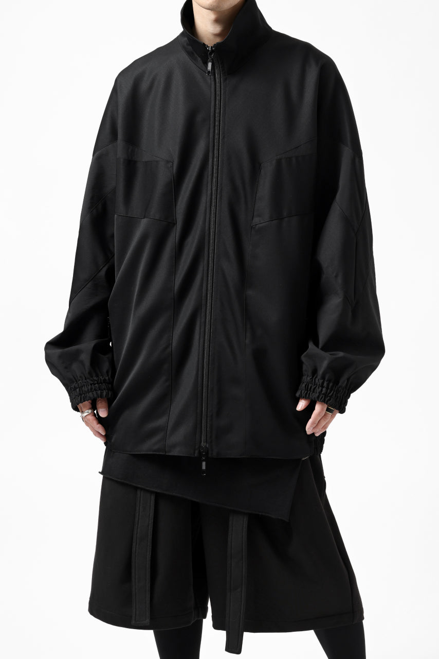 Y's....  PANELED ZIP BLOUSON / SUPER 120's DOESKIN (BLACK)