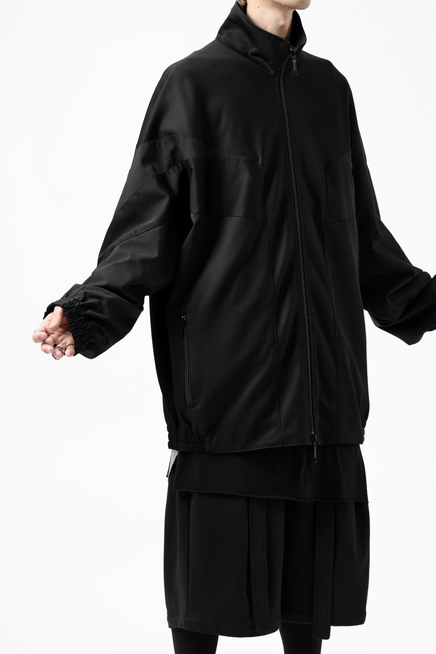 Y's....  PANELED ZIP BLOUSON / SUPER 120's DOESKIN (BLACK)