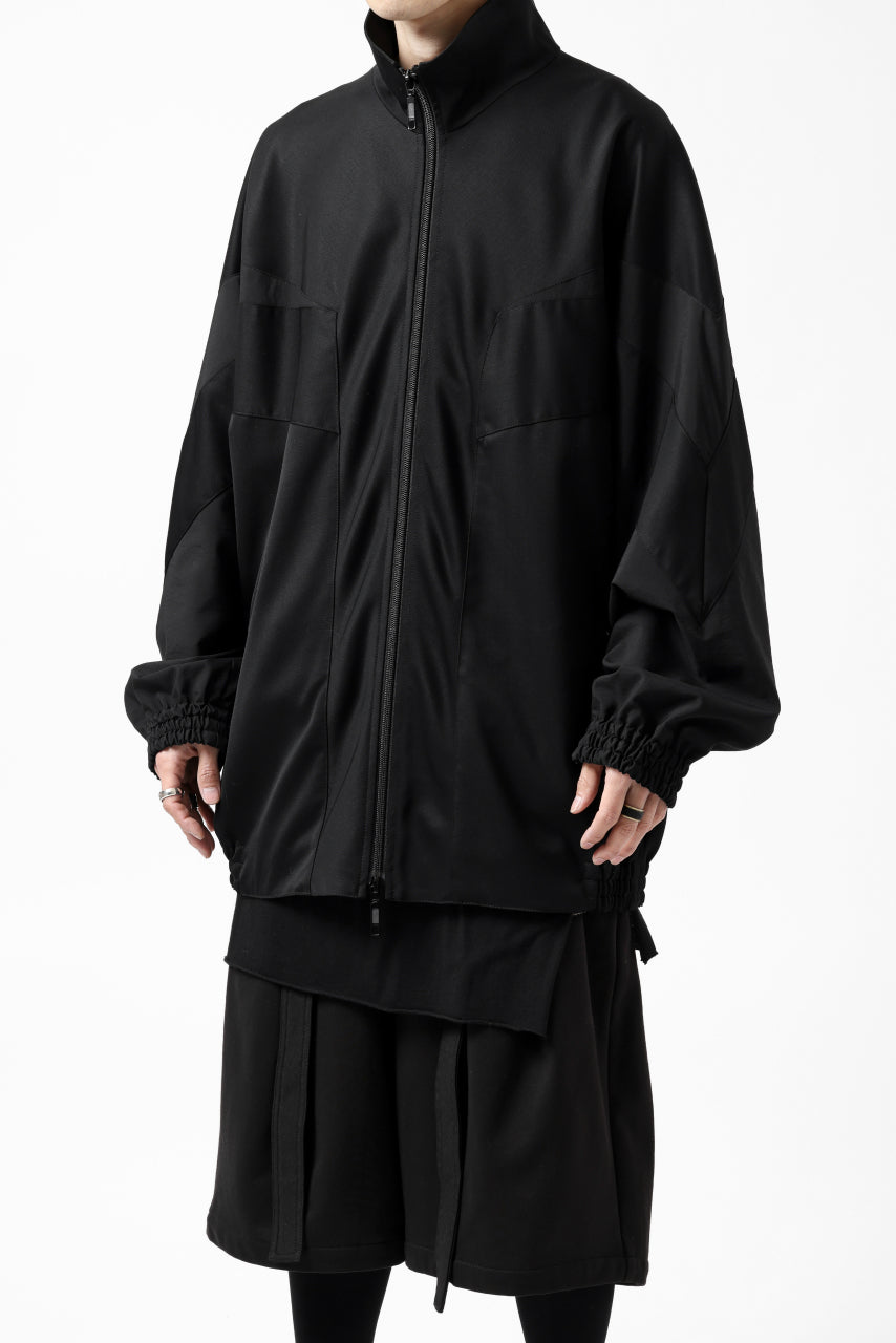 Y's....  PANELED ZIP BLOUSON / SUPER 120's DOESKIN (BLACK)