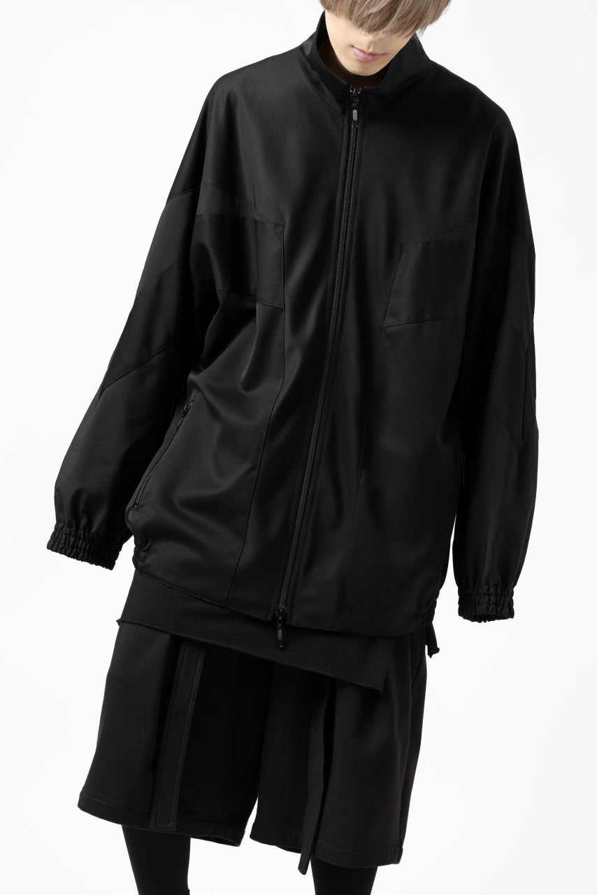 Y's....  PANELED ZIP BLOUSON / SUPER 120's DOESKIN (BLACK)