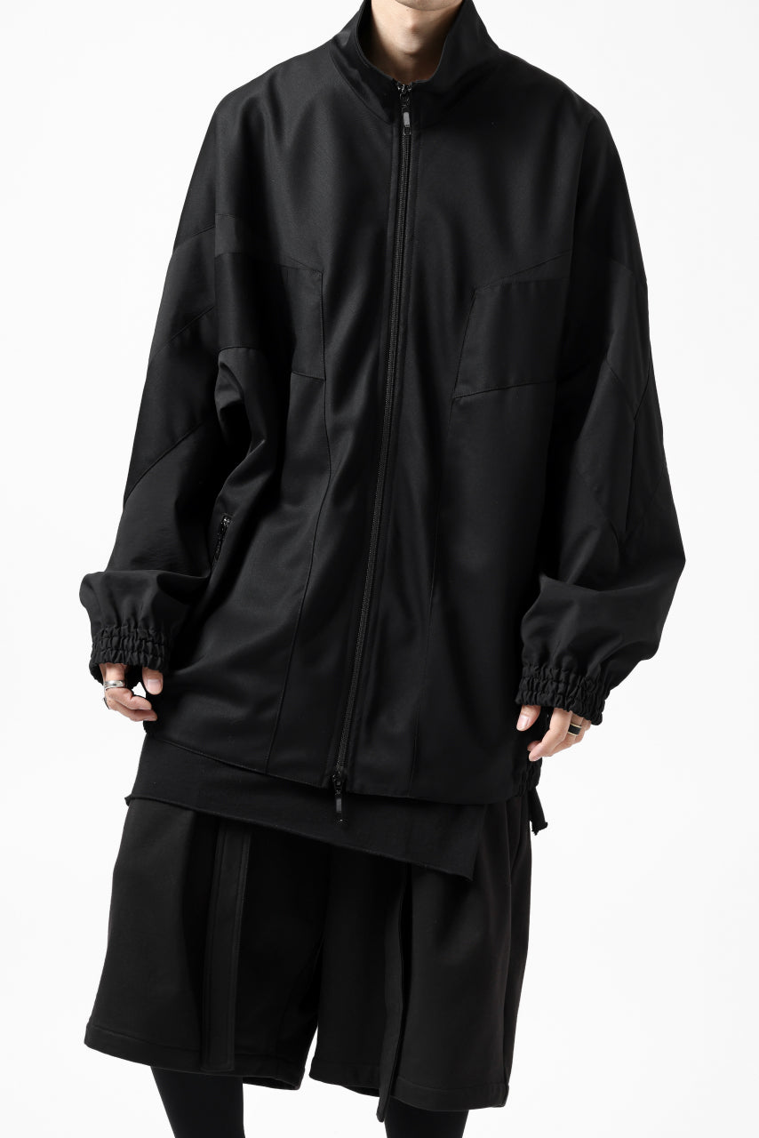 Y's....  PANELED ZIP BLOUSON / SUPER 120's DOESKIN (BLACK)