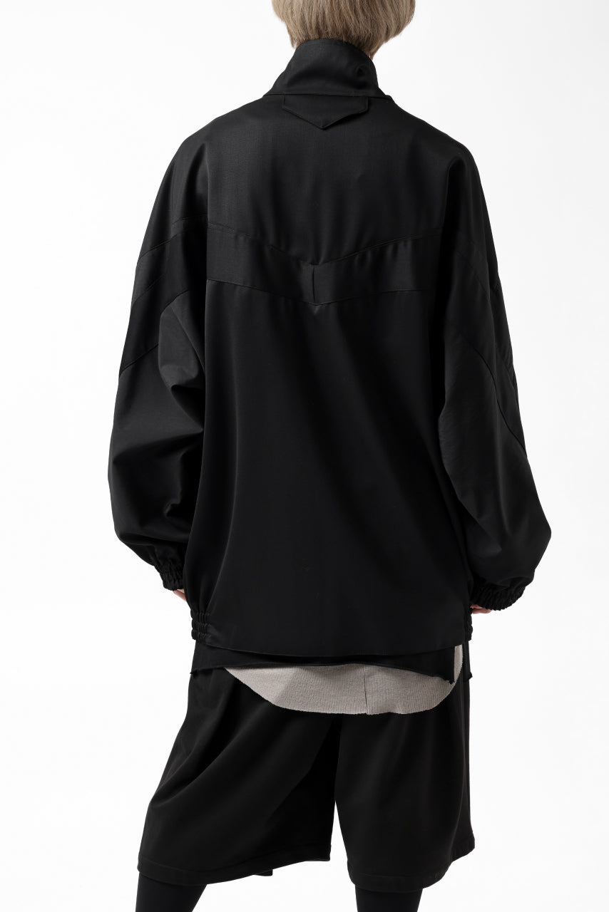 Y's....  PANELED ZIP BLOUSON / SUPER 120's DOESKIN (BLACK)