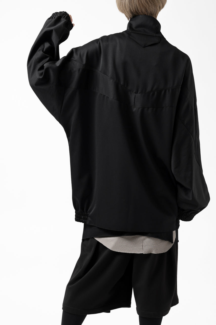 Y's....  PANELED ZIP BLOUSON / SUPER 120's DOESKIN (BLACK)