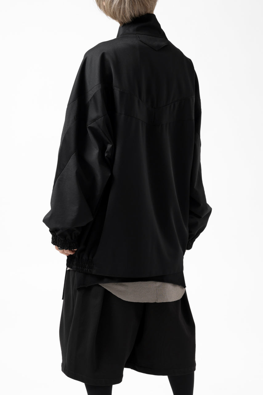 Y's....  PANELED ZIP BLOUSON / SUPER 120's DOESKIN (BLACK)