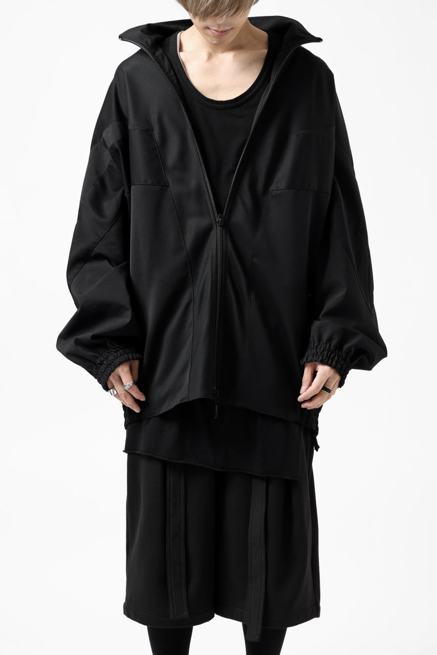 Y's....  PANELED ZIP BLOUSON / SUPER 120's DOESKIN (BLACK)