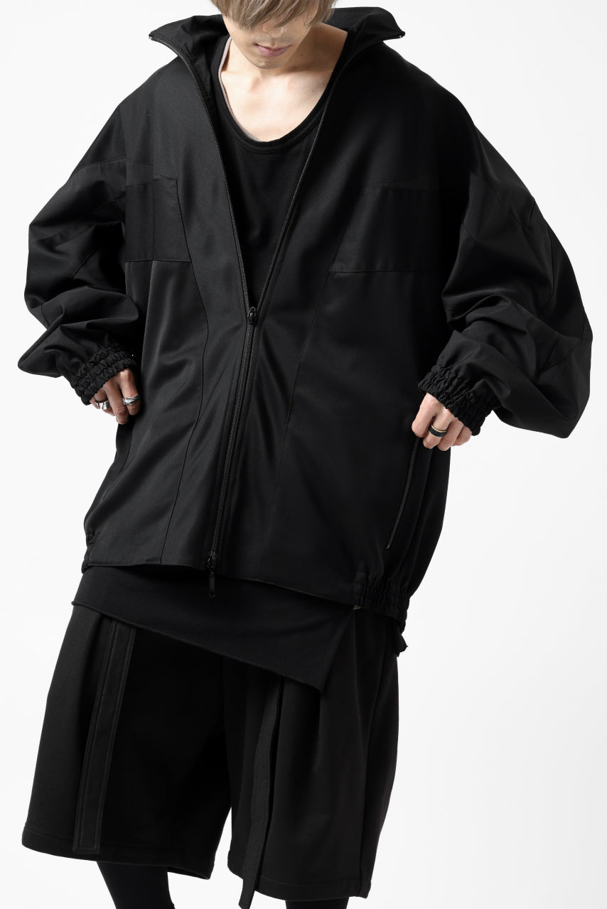 Y's....  PANELED ZIP BLOUSON / SUPER 120's DOESKIN (BLACK)