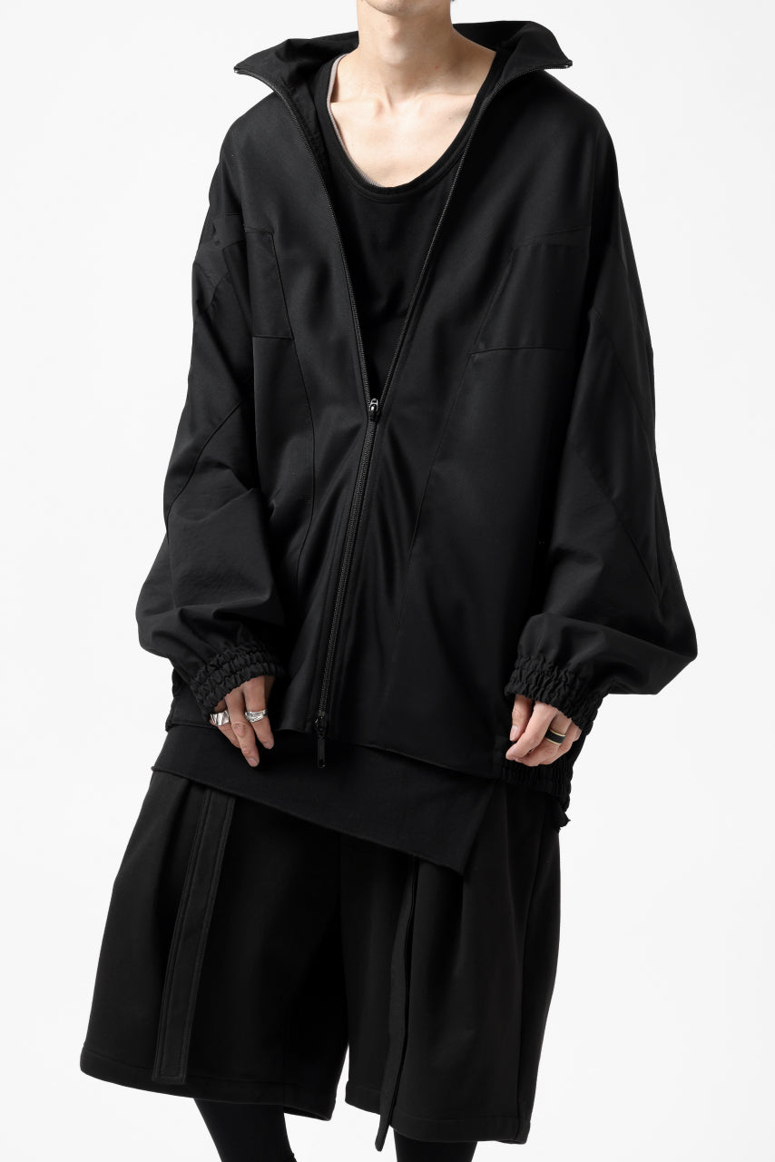 Y's....  PANELED ZIP BLOUSON / SUPER 120's DOESKIN (BLACK)