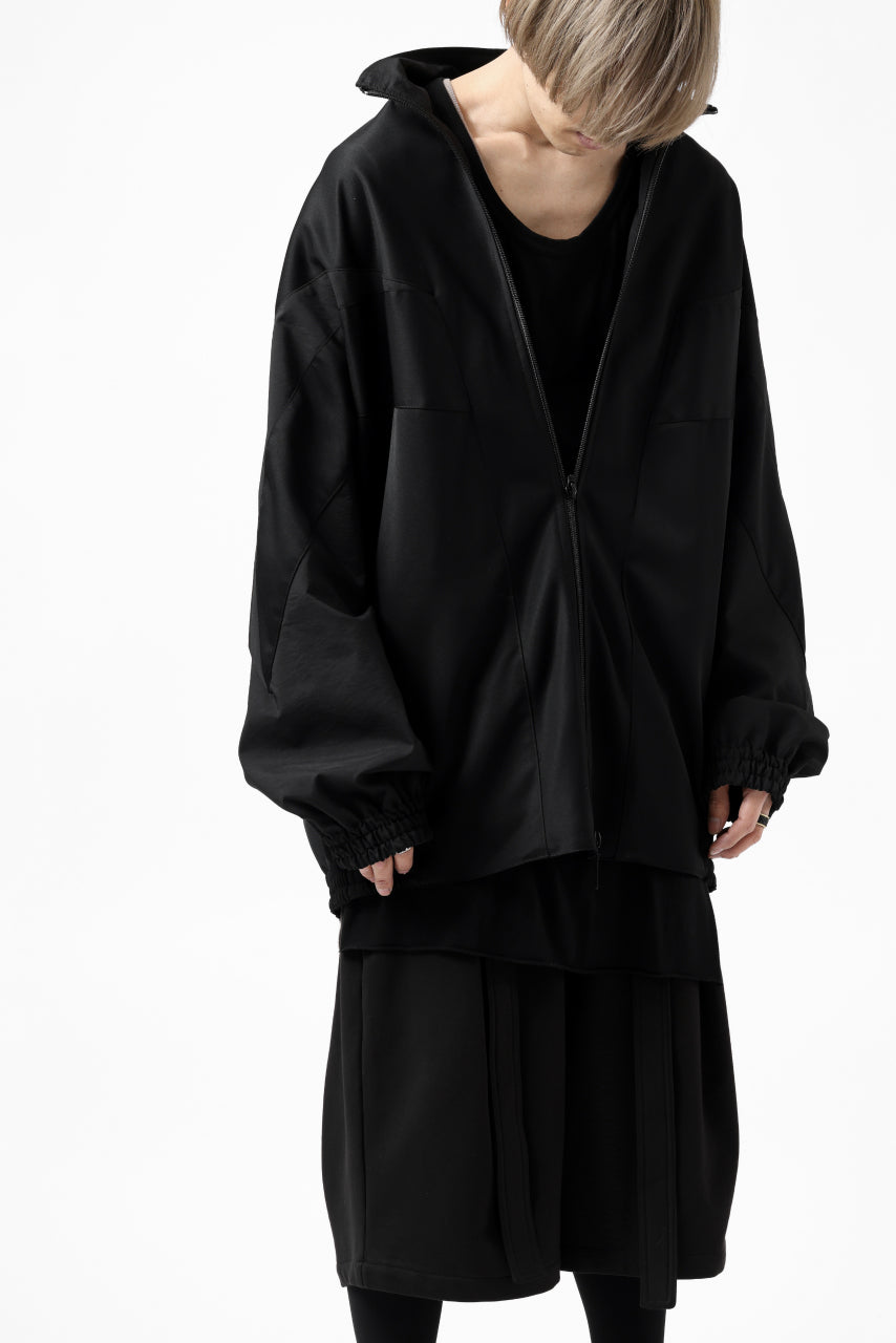 Y's....  PANELED ZIP BLOUSON / SUPER 120's DOESKIN (BLACK)